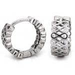 Srebrne kolczyki małe kółka z cyrkoniami