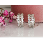 Srebrne kolczyki małe kółka z cyrkoniami