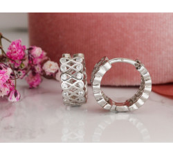Srebrne kolczyki małe kółka z cyrkoniami