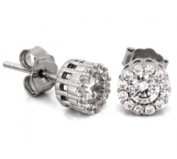 Srebrne kolczyki z cyrkoniami