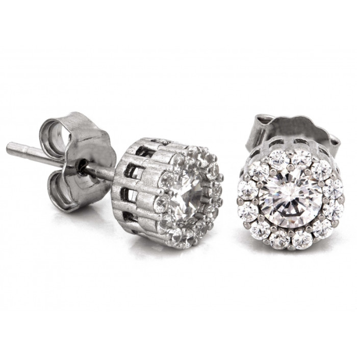 Srebrne kolczyki z cyrkoniami