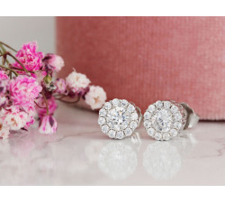 Srebrne kolczyki z cyrkoniami