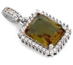 Komplet srebrny prostokątna markiza z zultanitem i cyrkoniami