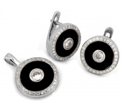 Srebrny komplet z cyrkoniami