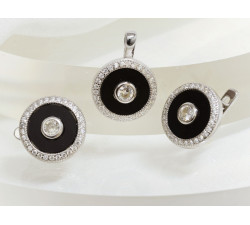 Srebrny komplet z cyrkoniami