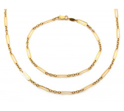 Złoty komplet naszyjnik bransoletka 585