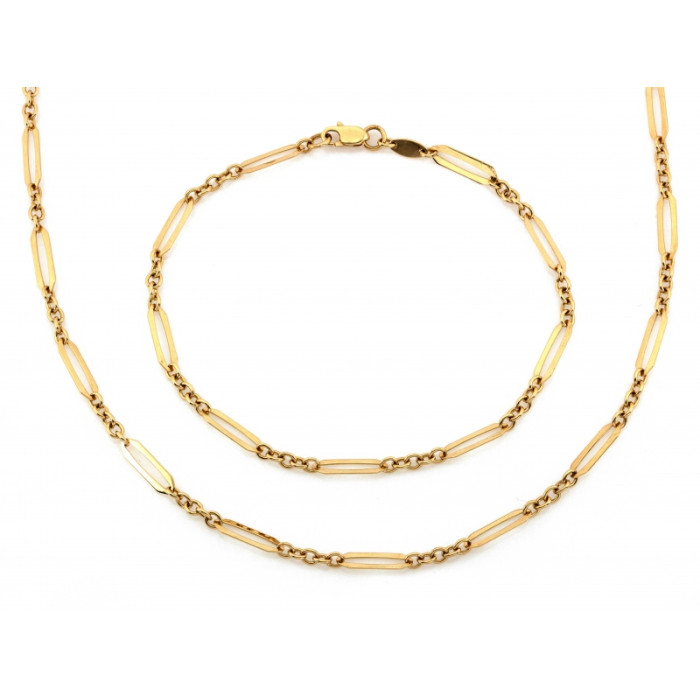 Złoty komplet naszyjnik bransoletka 585