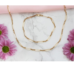 Złoty komplet naszyjnik bransoletka 585