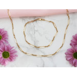 Złoty komplet naszyjnik bransoletka 585