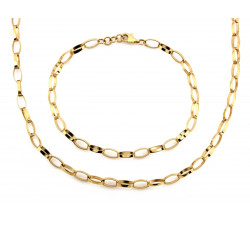 Złoty naszyjnik i bransoletka ankier