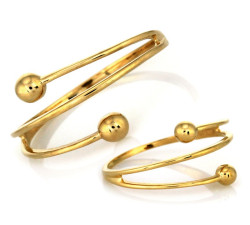 Złoty pierścionek z kuleczkami