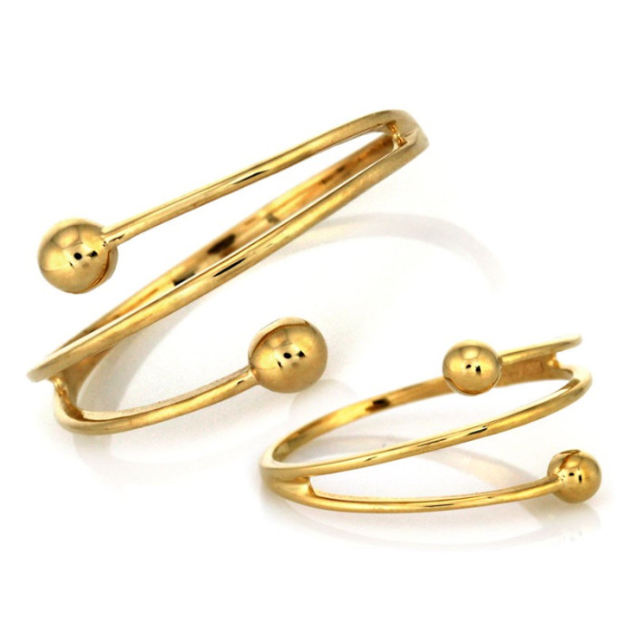 Złoty pierścionek z kuleczkami