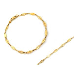 Złota bransoletka elementowa 19cm, diamentowana