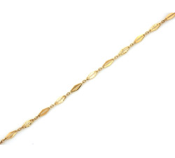Złota bransoletka elementowa 19cm, diamentowana