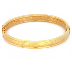 Złota bransoletka bangle, grecki wzór