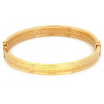Złota bransoletka bangle, grecki wzór