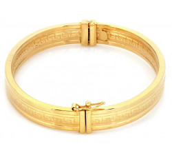 Złota bransoletka bangle, grecki wzór