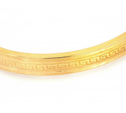 Złota bransoletka bangle, grecki wzór