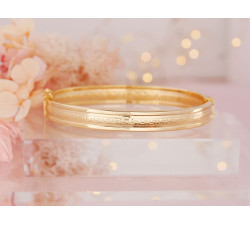 Złota bransoletka bangle, grecki wzór