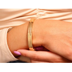 Złota bransoletka bangle, grecki wzór