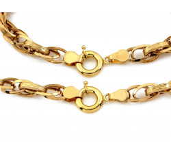 Złoty komplet naszyjnik i bransoletka z ogniw