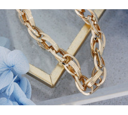 Złoty komplet naszyjnik i bransoletka z ogniw