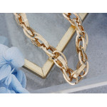 Złoty komplet naszyjnik i bransoletka z ogniw