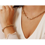 Złoty komplet naszyjnik i bransoletka z ogniw