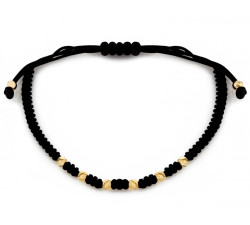 Złota bransoletka 585/14k na sznurku, elegancka