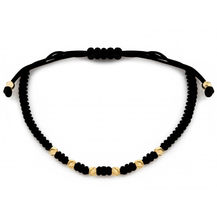 Złota bransoletka 585/14k na sznurku, elegancka