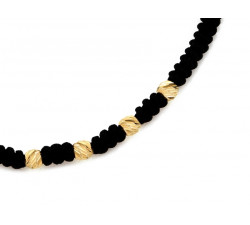Złota bransoletka 585/14k na sznurku, elegancka