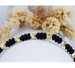 Złota bransoletka 585/14k na sznurku, elegancka