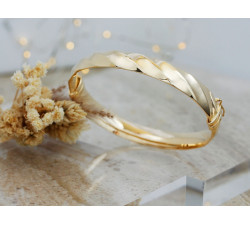Złota bransoletka Bangle sztywna