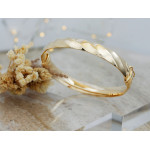 Złota bransoletka Bangle sztywna
