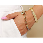 Złota bransoletka Bangle sztywna