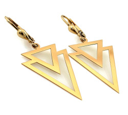 Złote wiszące kolczyki długie
