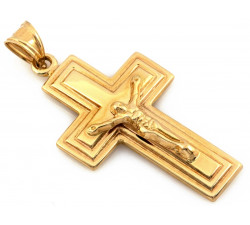 Złota przywieszka krzyżyk męska