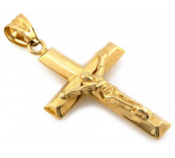 Złota przywieszka 14k - Krzyżyk na łańcuszek