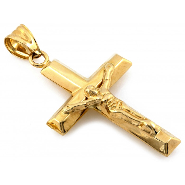 Złota przywieszka 14k - Krzyżyk na łańcuszek