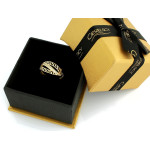 Złoty pierścionek Crossover z cyrkoniami