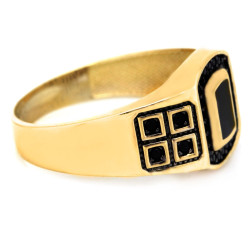 Złoty pierścionek z cyrkoniami, 14k - nowoczesna elegancja
