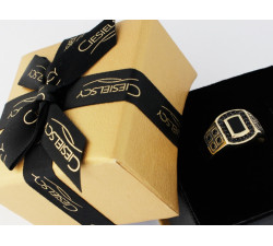 Złoty pierścionek z cyrkoniami, 14k - nowoczesna elegancja