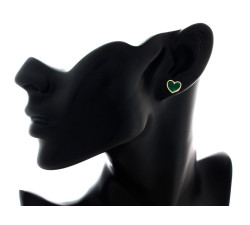 Złote kolczyki z malachitem na Walentynki