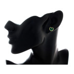 Złote kolczyki z malachitem na Walentynki