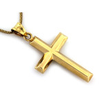 Złota przywieszka z krzyżykiem, dla mężczyzny, 60mm