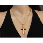Złota przywieszka z krzyżykiem, dla mężczyzny, 60mm