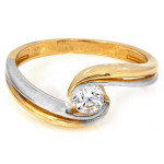 Złoty pierścionek 7.6mm, próba 585/14k, elegancki design