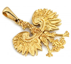 Złota zawieszka orzeł w koronie 585