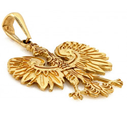 Złota zawieszka orzeł w koronie 585