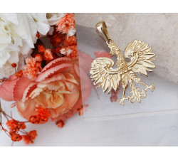 Złota zawieszka orzeł w koronie 585